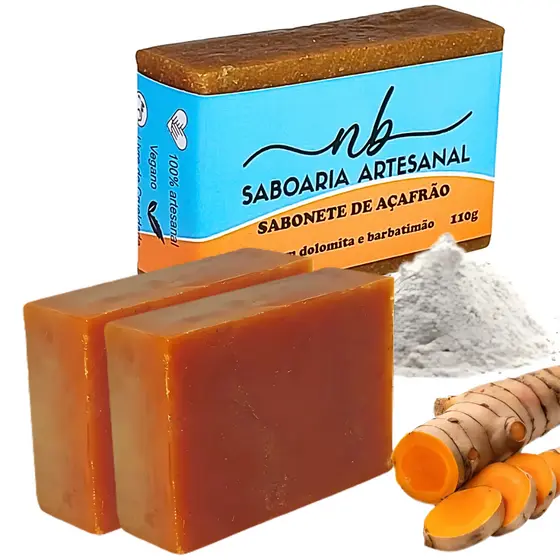 Kit 2 Sabonete Açafrão com Dolomita Reduz Pelos e Clareia