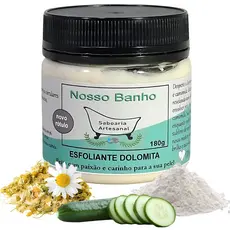 Esfoliante Artesanal Clareador de Dolomita Rosto e Corpo Uniformiza a Pele 180g