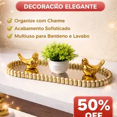 Bandeja Espelhada Bolinhas Dourada Porta Joias Perfumes Decorativa Multiuso Lavabo Quarto
