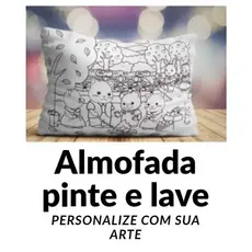 Almofada para colorir personalizada com sua arte, pinte e lave, lembrancinha, com ou sem canetinha.Tamanho 20x30