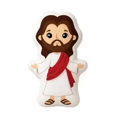 Almofada divertida, naninha, Jesus o bom pastor. Jesus ressuscitado, naninha, presente. Tamanho 30cm