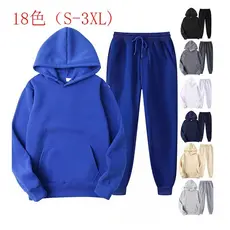 Comércio exterior transfronteiriço das mulheres dos homens outono inverno novo estilo cor sólida terno esportivo moletom