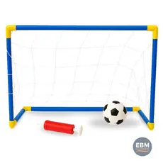 Kit Golzinho Com Trave e Rede Futebol Infantil Bola e Bomba De Ar