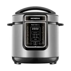 Panela de Pressão Elétrica Digital 6L Mondial Preto e Inox - PE-60-6L-I