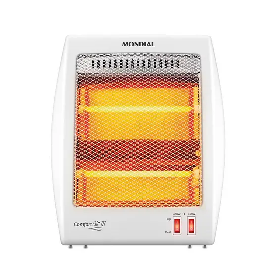 Aquecedor Quartzo Comfort Air III Mondial Branco/Cinza 900W A-16