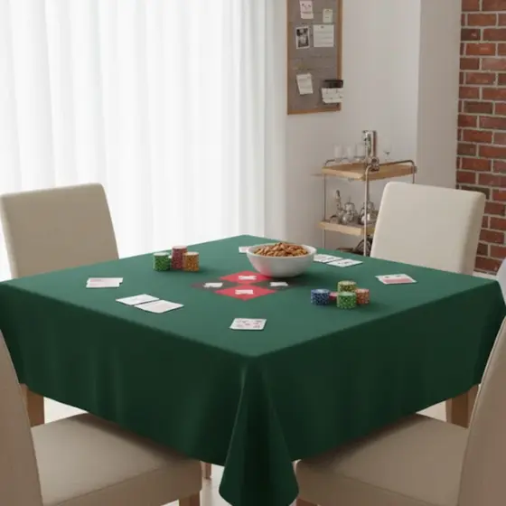 Toalha de Mesa para Jogos de Baralho Cartas Poker Quadrada e Retangular 4, 6 Lugares
