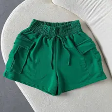 Short Cargo Feminino Moletom Moletinho Shortinho Soltinho Confortável Algodão Cores Tendência