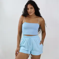 Short Feminino Moletinho Moletom Liso Bolso Lateral Elástico Cores Tendência