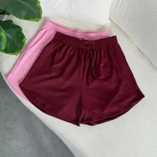 Kit 2 Peças Short Feminino Tecido Canelado, Confortável, Com elástico na cintura  cores Tendências