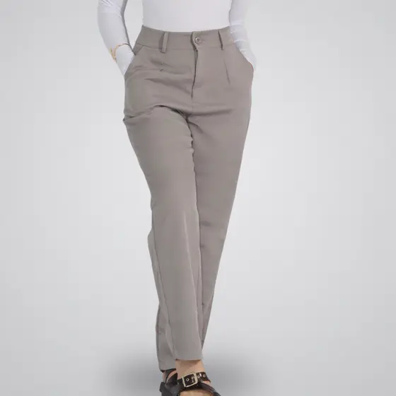 Calça Alfaiataria Feminina Cintura Alta Reta Social Elegante