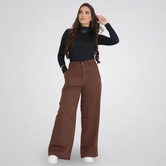 Calça Alfaiataria Feminina Social Cintura Alta