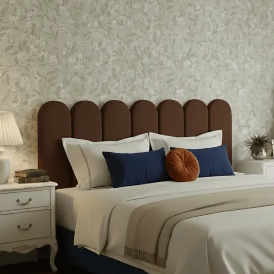 Cabeceira Nuvem 7 Módulos Para Cama Casal 140 Box Suede Marrom