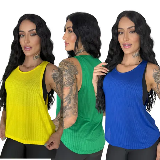 Blusa Brasil Regata Dry Fit Feminina Academia