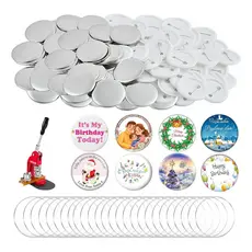 Kit 100 Bottons Brancos 32/44/58mm para Máquina de Botton Mecolour – Pins para Personalização