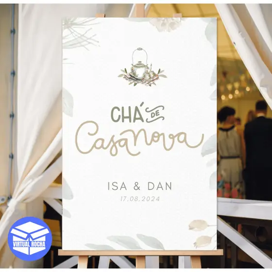 Placa Decorativa Chá de casa nova Bem Vindos MDF