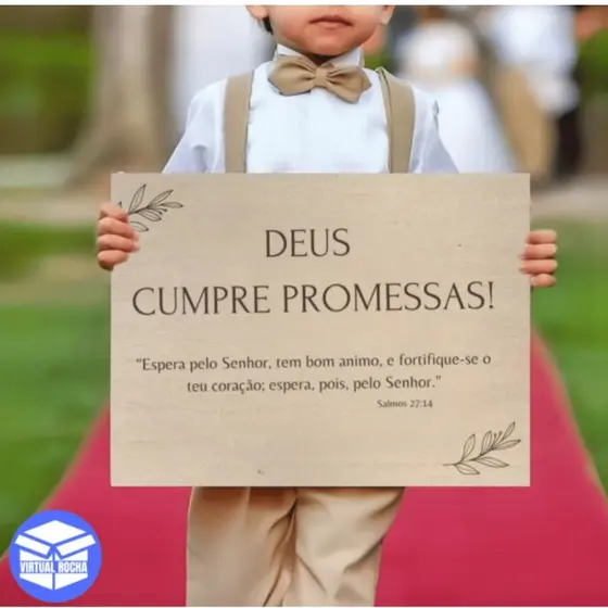 Placa Decorativa para Casamento Em MDF Deus Cumpre Promessas