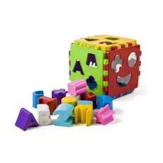 Cubo Educativo Infantil 22 Peças Encaixar Aprender Didático Pedagógico Colorido Coordenação Motora Raciocínio Lógico