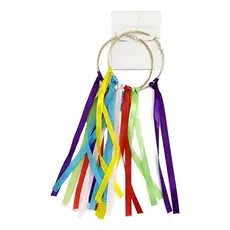 Brinco Argola Feminino Com Fitas Cetim Carnaval Colorido