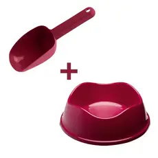 Kit Pote Comedouro Pet 550ML + Pá Dosadora Colher Ração