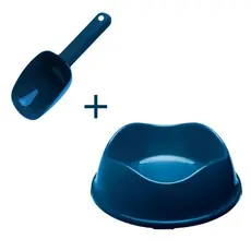 Kit Pote Comedouro Pet 1,9L + Pá Dosadora Colher Ração
