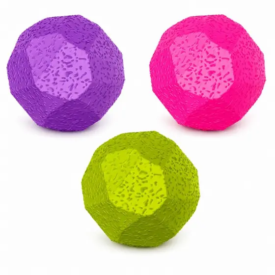 Kit 3 Bolinhas Rocky Ball 40mm 4cm Cachorro Pet Sortido