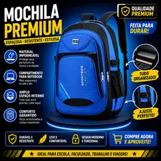 Mochila para Notebook Impermeável Reforçada Grande Capacidade para Trabalho Faculdade Viagem