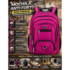 Mochila Anti Furto Feminina-Masculina  Impermeável Com Cadeado Grande Reforçada Faculdade Trabalho