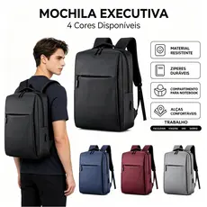Mochila Impermeável com USB para Notebook 15.6" Masculina Feminina sem Power Bank