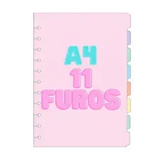 Divisórias para Caderno Inteligente - 8 unid em tons pastéis - Variações 11 FUROS A4 / 10 FUROS B5 /8 FUROS A5
