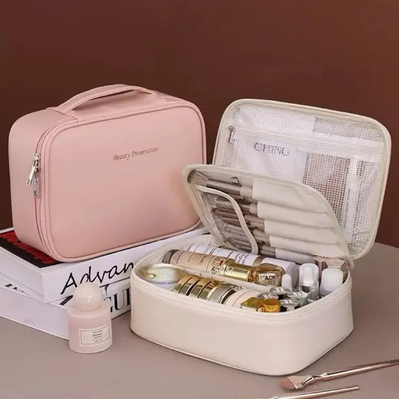Bolsa de Maquiagem 3-em-1 em PU Organização e Multifuncional