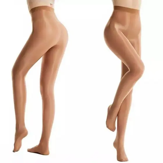 Kit 2 Meia Calça Feminina 70D Anticelulite Bronzeado Brilhante Tamanho Único