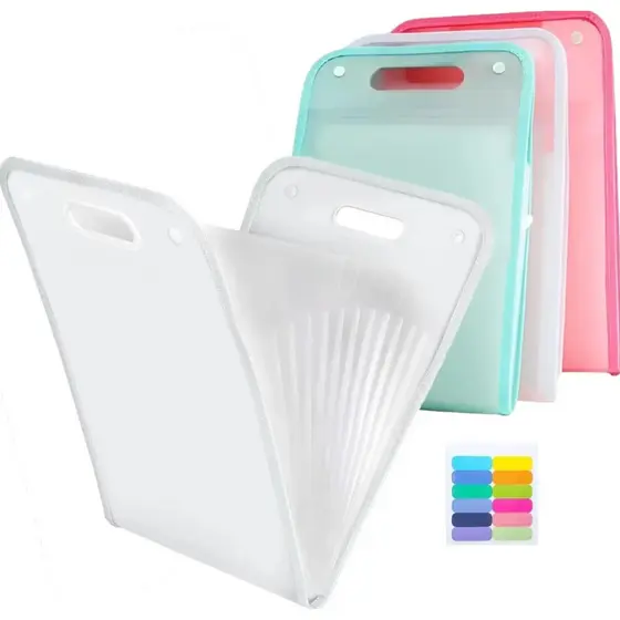 Kit 2 Pasta Porta Documentos A4 Sanfonada 13 Separadores Branco