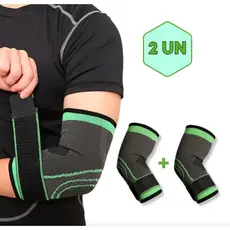 Kit 2 Cotoveleiras de Compressão Esportiva Ajustável com Faixa de Ajuste para Treinos e Esportes