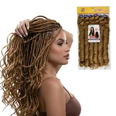 Cabelo French Curl Para Tranças Ser Mulher 70 cm Pacote 480g Crochet Braid Fibra Premium