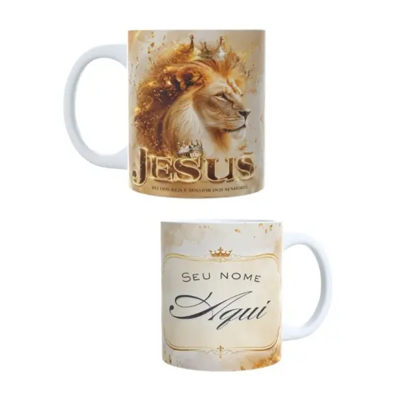 Caneca personalizada Leão de Judá, Caneca para presente, Caneca para lembrancinha, Caneca com nome.