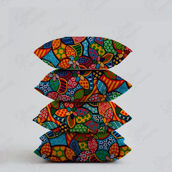 Transforme Seu Ambiente-Kit 4 Capas Decorativas (Lisas e Estampadas)-AL