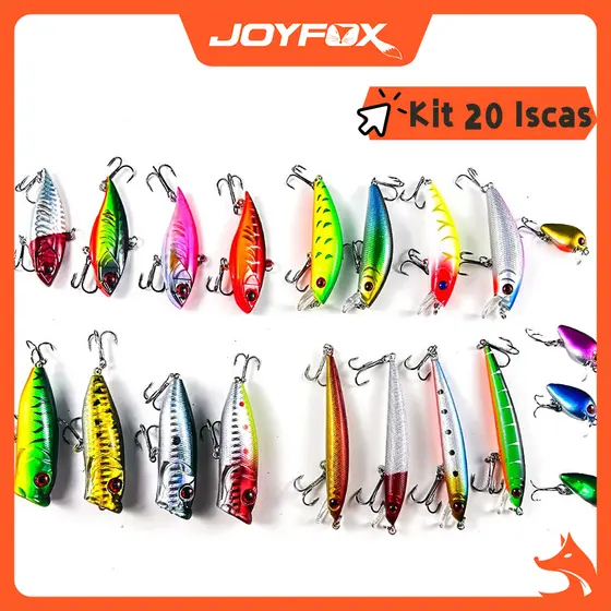 Kit 20 Iscas Artificiais Importadas 1/2 Meia Água de 9 cms e 8,5 gramas Pesca Tucunaré Traíra Dourado Robalo Black Bass