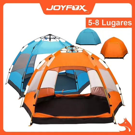 Barraca Camping Impermeavel 3000mm 5-8 Lugares Grande Ventilacao 270*270*155cm JOYFOX