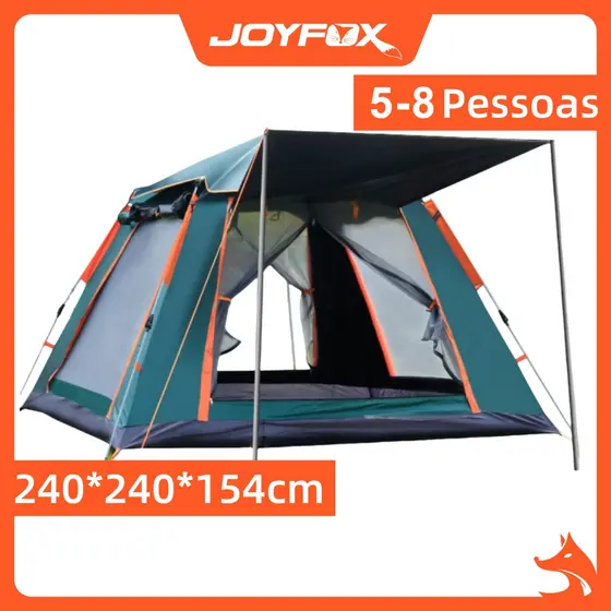 Barraca Camping Acampamento 4/5 Pessoas Grande Varanda 240* 240*154cm JOYFOX