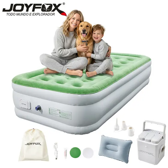 Colchão Inflável Solteiro 46cm Com Bomba Elétrica Recarregável USB Cama De Ar Camping