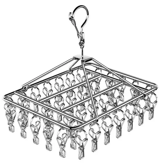 Varal 40 Prendedores Roupa Bebe Calcinha Cueca Dobrável Inox/10/20/40/60 Prendedores