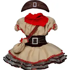 Vestido Maria Bonita Bebe Menina Roupa Fantasia Cangaceira de Luxo com Chapéu e Bolsa pra Festa Junina