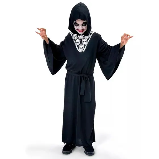 Fantasia Halloween Infantil Manto Cavaleiro Das Sombras Com Capuz