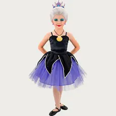 Fantasia Infantil Menina de Luxo Cosplay Úrsula Vilã Disney Pequena Sereia Festa Halloween Carnaval 