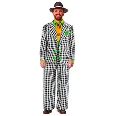 Fantasia Roupa Adulto Masculino Festa Junina Jeca Tatu Conjunto Completo Azul 