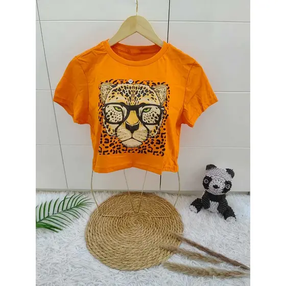 Cropped leopardo Óculos