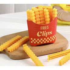 Kit 12 a 36 Prendedor de Embalagens de Alimentos Reutilizável Clipes formato Batata Frita