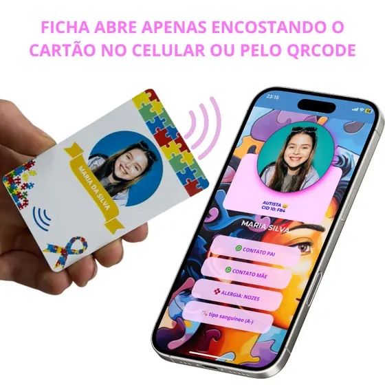 Crachá Personalizado Identificação Autismo