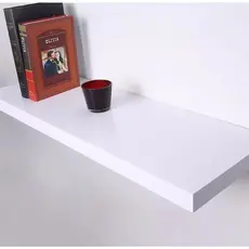 Prateleira flutuante em MDF branco 60x20 acompanha suporte invisível