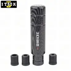 Manual 5 Velocidade Universal De Corrida Botão De Mudança De Marcha De Noiva JDM 13CM Alumínio Carbono Com 3 Adaptadores